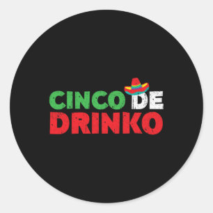 Adesivo Redondo Cinco de Drinko Camisas Homens Mulheres Cinco de M