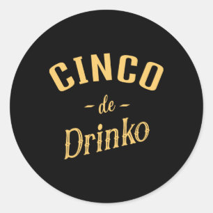 Adesivo Redondo Cinco de Drinko - Cinco de Mayo, masculino