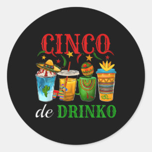 Adesivo Redondo Cinco De Drinko Mens Bebendo Que Combina Fami