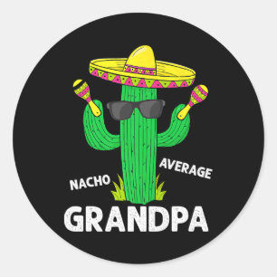 Adesivo Redondo Cinco De Maio Camisa engraçada de Nacho Avô Médio