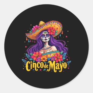 Adesivo Redondo Cinco De Mayo 2025 Mexicano Fiesta 5 De Mayo Girls