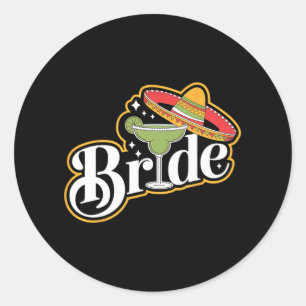 Adesivo Redondo Cinco de Mayo Bride Sombrero Margarita Partido Mex
