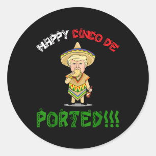 Adesivo Redondo Cinco de Mayo Camisa Deportada Encantada Donald Tr
