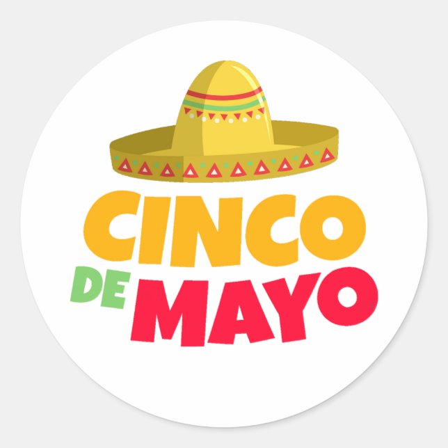 Adesivo Redondo cinco de mayo celebrações (Frente)