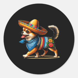 Adesivo Redondo Cinco De Mayo Cog Funny Chihuahua Legal Fie Mexica