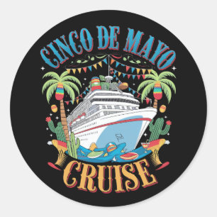 Adesivo Redondo Cinco De Mayo Cruise México Navio Mexicano Fiesta