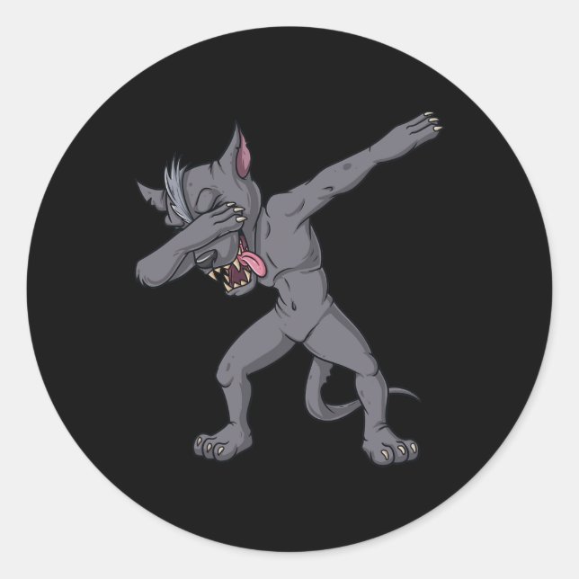 Adesivo Redondo Cinco de Mayo Dabbing Chupacabra Diversão Mexicana (Frente)