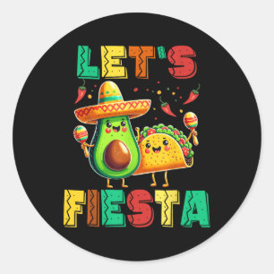 Adesivo Redondo Cinco De Mayo Deixa Fiesta Avocado E Tacos Cinco