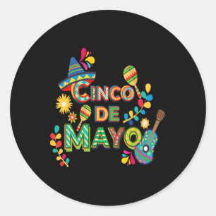 Adesivo Redondo Cinco De Mayo Engraçada Festa Mexicana 5 De Maio