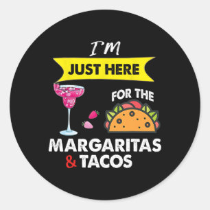 Adesivo Redondo Cinco De Mayo Estou Aqui Apenas Para As Margaritas