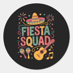 Adesivo Redondo Cinco de Mayo Family Mating Fiesta Squad Mexicano