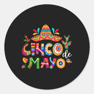 Adesivo Redondo Cinco De Mayo Festa Mexicana 5 De Mayo Homens Mulh