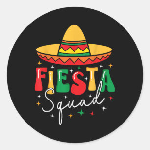 Adesivo Redondo Cinco De Mayo Fiesta Squad Encantado Mexicano Fies