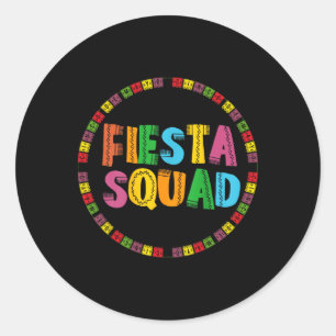 Adesivo Redondo Cinco De Mayo Fiesta Squad Funny Vamos Fiesta Mexi