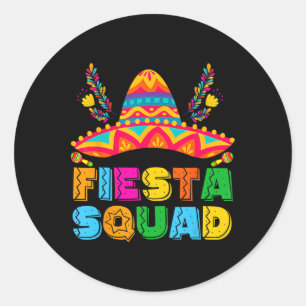Adesivo Redondo Cinco De Mayo Fiesta Squad Partido Mexicano Cinco 