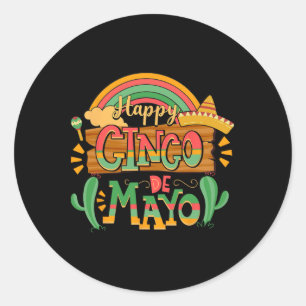 Adesivo Redondo Cinco De Mayo Homens Mulheres Crianças 5 De Mayo F