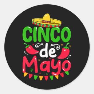 Adesivo Redondo Cinco De Mayo Lets Fiesta Squad 5 De Mayo Mexicano