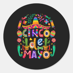 Adesivo Redondo Cinco De Mayo Lets Fiesta Squad 5 De Mayo Mexicano
