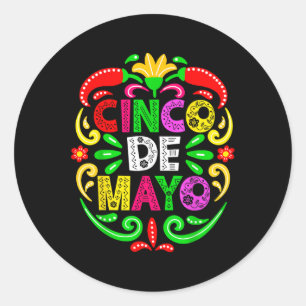 Adesivo Redondo Cinco De Mayo Lets Fiesta Squad 5 De Mayo Mexicano