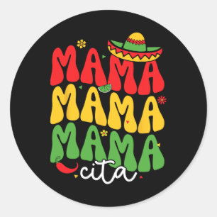 Adesivo Redondo Cinco De Mayo Mamacita Mãe Mexicana Mamãe Mamãe Di