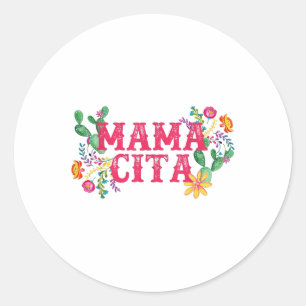 Adesivo Redondo Cinco De Mayo Mamacita Mamãe Mexicana Mãe Funn