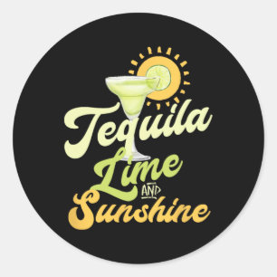 Adesivo Redondo Cinco De Mayo Margarita Bebendo Tequila Limão E
