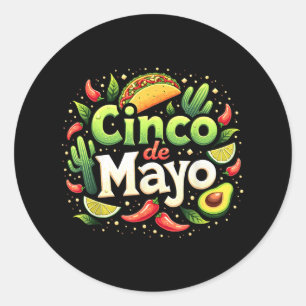 Adesivo Redondo Cinco De Mayo Mexicano Fiesta 5 De Mayo Esquadrão 