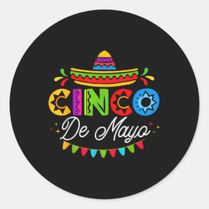 Adesivo Redondo Cinco De Mayo Mexicano Fiesta Squad 5 De Mayo Mexi