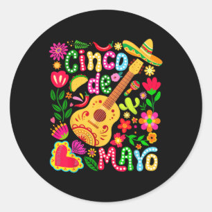Adesivo Redondo Cinco De Mayo Mexicano Fiesta Squad 5 De Mayo Para