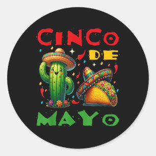 Adesivo Redondo Cinco De Mayo Mexicano Fiesta Squad 5 De Mayo Para