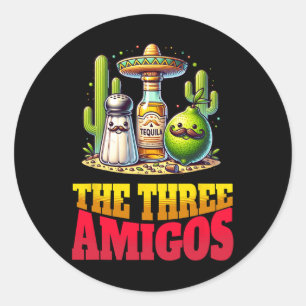 Adesivo Redondo Cinco De Mayo Os Três Amigos Sal Gostoso Limão Teq