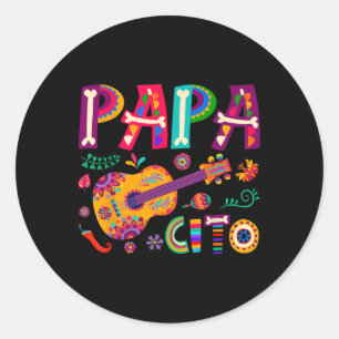 Adesivo Redondo Cinco De Mayo Papacito Flor Papa Cito Mexicano 1