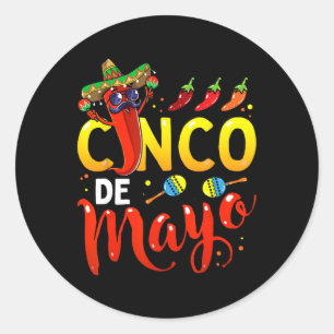 Adesivo Redondo Cinco De Mayo Para Homens Mulheres Crianças Festa