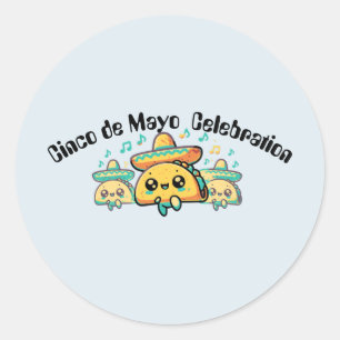 Adesivo Redondo Cinco de Mayo Salsa Tacos