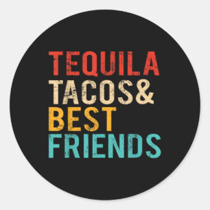 Adesivo Redondo Cinco de Mayo Tequila Tacos Melhor Bebendo de Amig