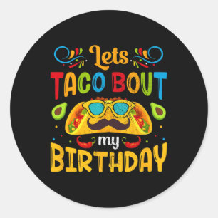Adesivo Redondo Cinco De Mayo Vamos Taco Sobre Meu Aniversário Mex