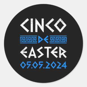 Adesivo Redondo Cinco de Páscoa Engraçado Cinco De Mayo Orthodox G