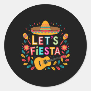 Adesivo Redondo Cinco engraçados de Mayo deixa Fiesta Sombrero Hat