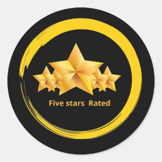 Adesivo Redondo cinco estrelas