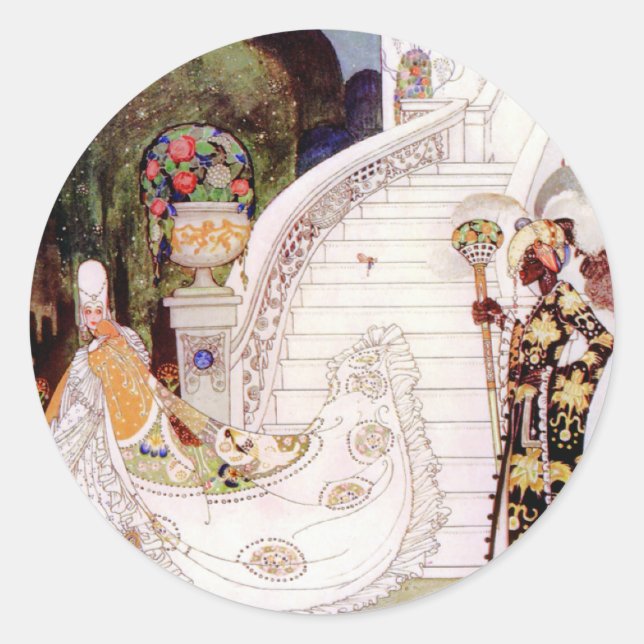 Adesivo Redondo Cinderella Fairy Tale de Kay Nielsen (Frente)