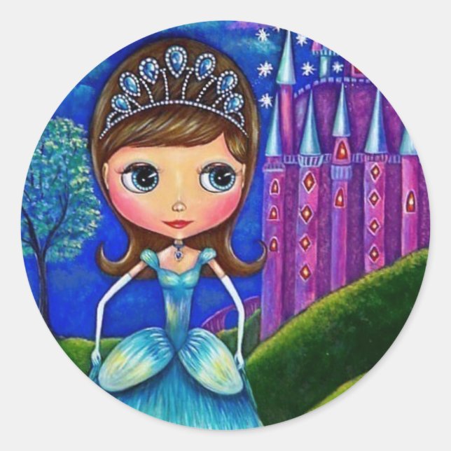 Adesivo Redondo Cinderella Sticker (Frente)