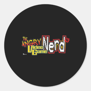 Adesivo Redondo Cinemacre Angry Video Game Logotipo Premium do Ner