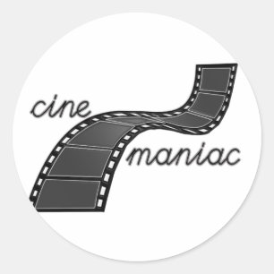 Adesivo Redondo Cinemaniac com tira do filme