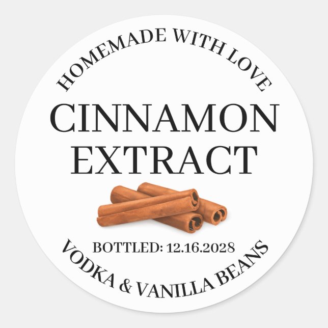 Adesivo Redondo Cinnamo Extract Modern Label Sticker ZVEG_101_01rd (Frente)
