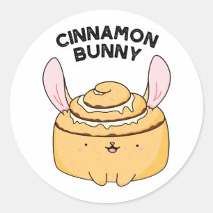 Adesivo Redondo Cinnamon Bunny Funny Cinnamon Bun Pun