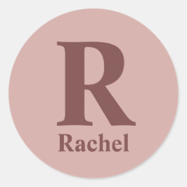 Adesivo Redondo Cinnamon Rosa inicial/nome/família