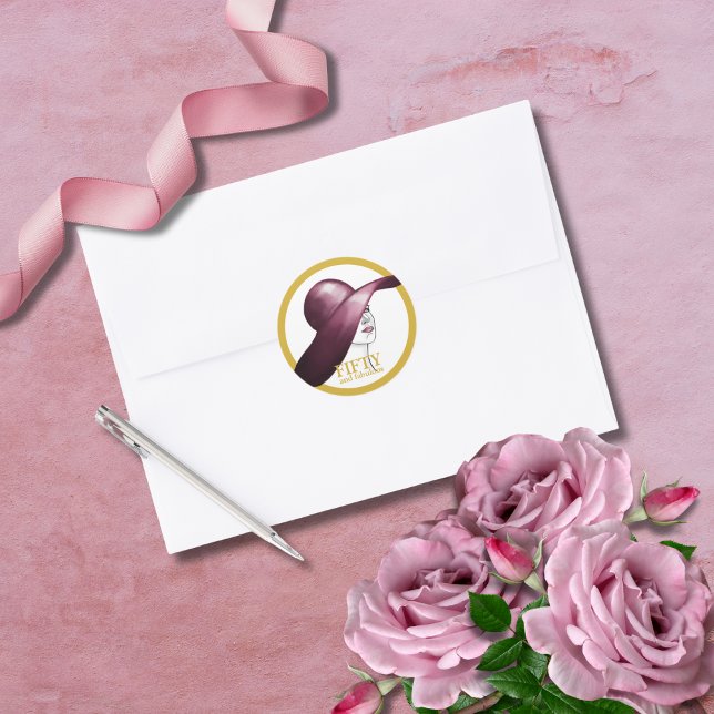 Adesivo Redondo Cinquenta e fabulosa personalização (Criador carregado)