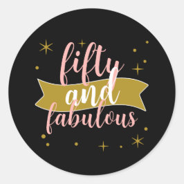 Adesivo Redondo Cinquenta e Fabuloso Dourado Preto Blush Rosa