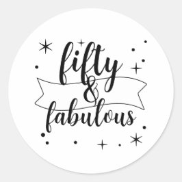 Adesivo Redondo Cinquenta e Fabuloso Preto e Branco