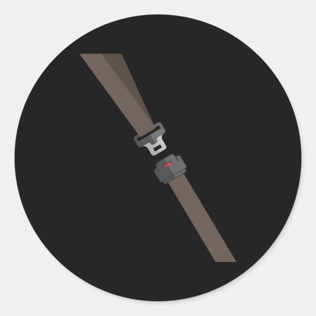 Adesivo Redondo Cinto de segurança falso cinto de segurança (Frente)